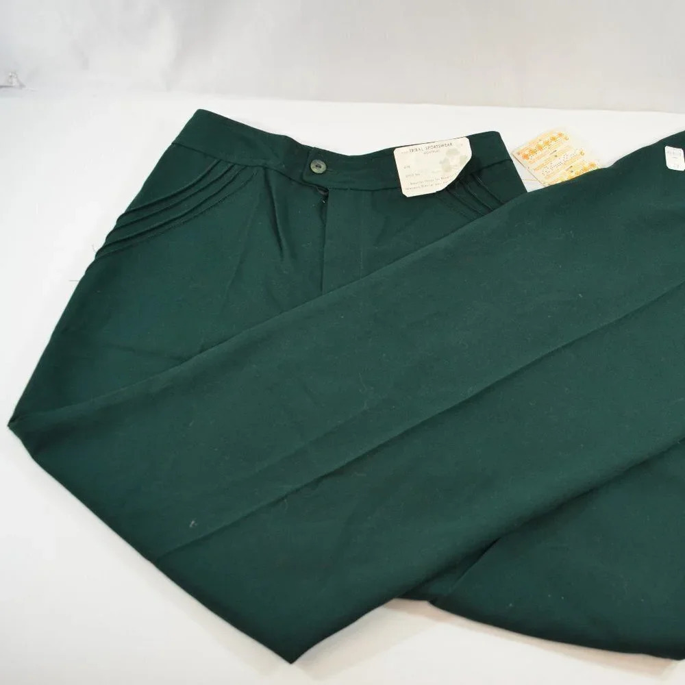Vintage Green Wide  Leg Pants Size 27 Tribal Sportswear Montreal NWT